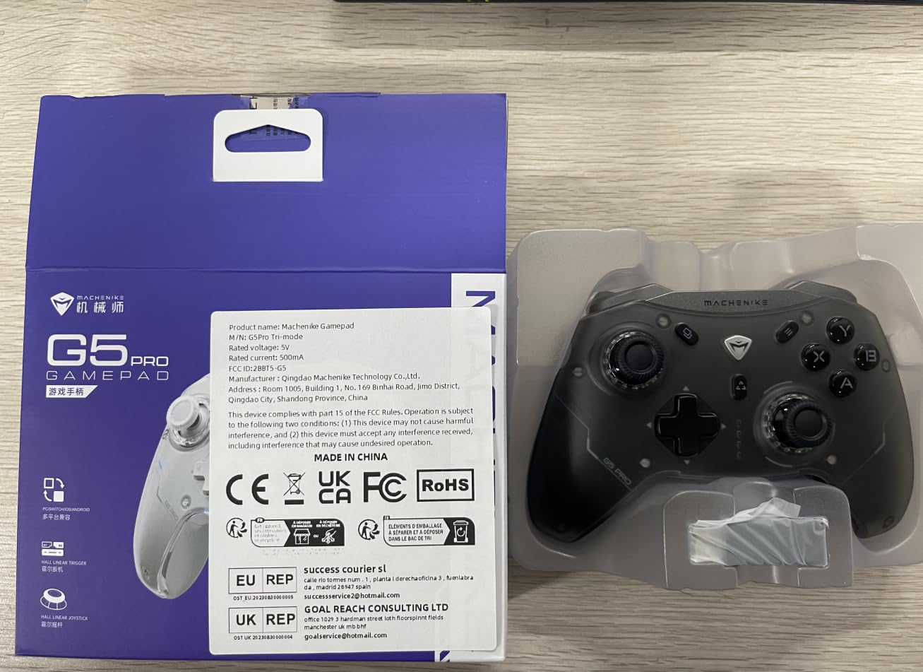 Machenike G5 Pro Wireless Controller für Windows PC,Switch,IOS&Android,RGB Lichter,PC Controller Hall Effekt Joystick＆Trigger/Gyroskop (Schwarz)
