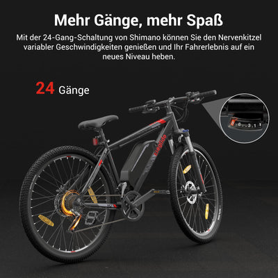 Eleglide E Bike Herren Damen mit 36V 15Ah Abnehmbarer Akku, 27,5/29 Zoll Offroad E Mountainbike, Elektrofahrrad Pedelec mit APP, 24 Gänge Schaltung, Reichweite bis zu 125 KM (MTB-2 29 Zoll)