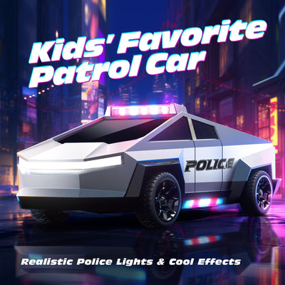 Tecnock Ferngesteuertes Auto für Kinder, 1:18 Maßstab Polizeiauto mit LED-Lichtern, 2 wiederaufladbare Batterien, 2,4GHz All-Terrain RC Auto, Spielzeug Geschenk für Jungen & Mädchen ab 3–12 Jahren+