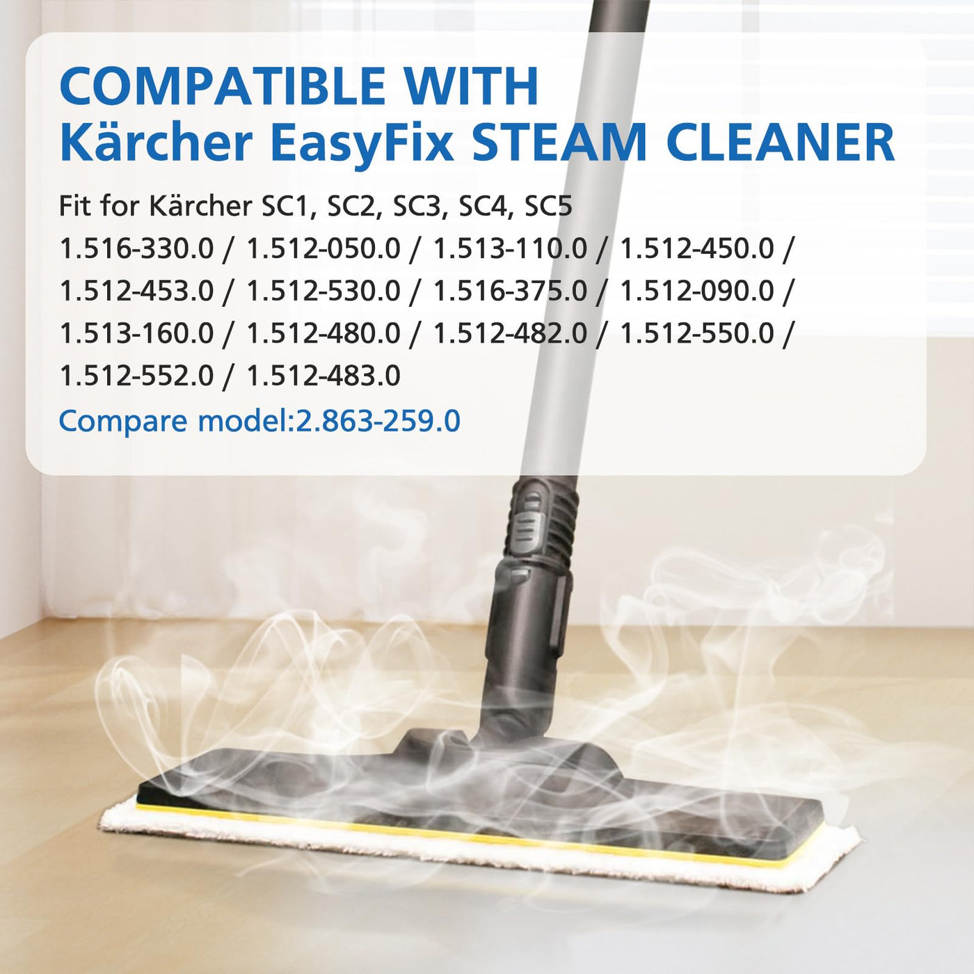 Sunnila 10 Stück Mikrofaser-Tuchset Waschbar 5 Bodendüse + 5 Handdüse Microfiber Cloth für Kärcher Dampfreiniger EasyFix SC2, SC3, SC4, SC5