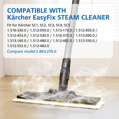 Sunnila 10 Stück Mikrofaser-Tuchset Waschbar 5 Bodendüse + 5 Handdüse Microfiber Cloth für Kärcher Dampfreiniger EasyFix SC2, SC3, SC4, SC5