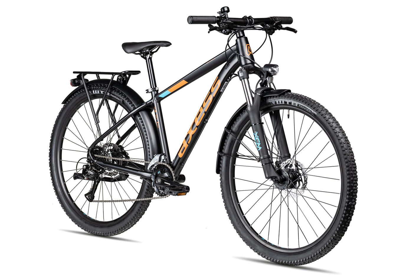 Axess Sandee DX ATB Mountainbike | MTB-Hardtail | 16-Gang Schaltung | hydraulische Scheibenbremsen | Straßenausstattung, Farbe:matt Black, Rahmengröße:16 Zoll