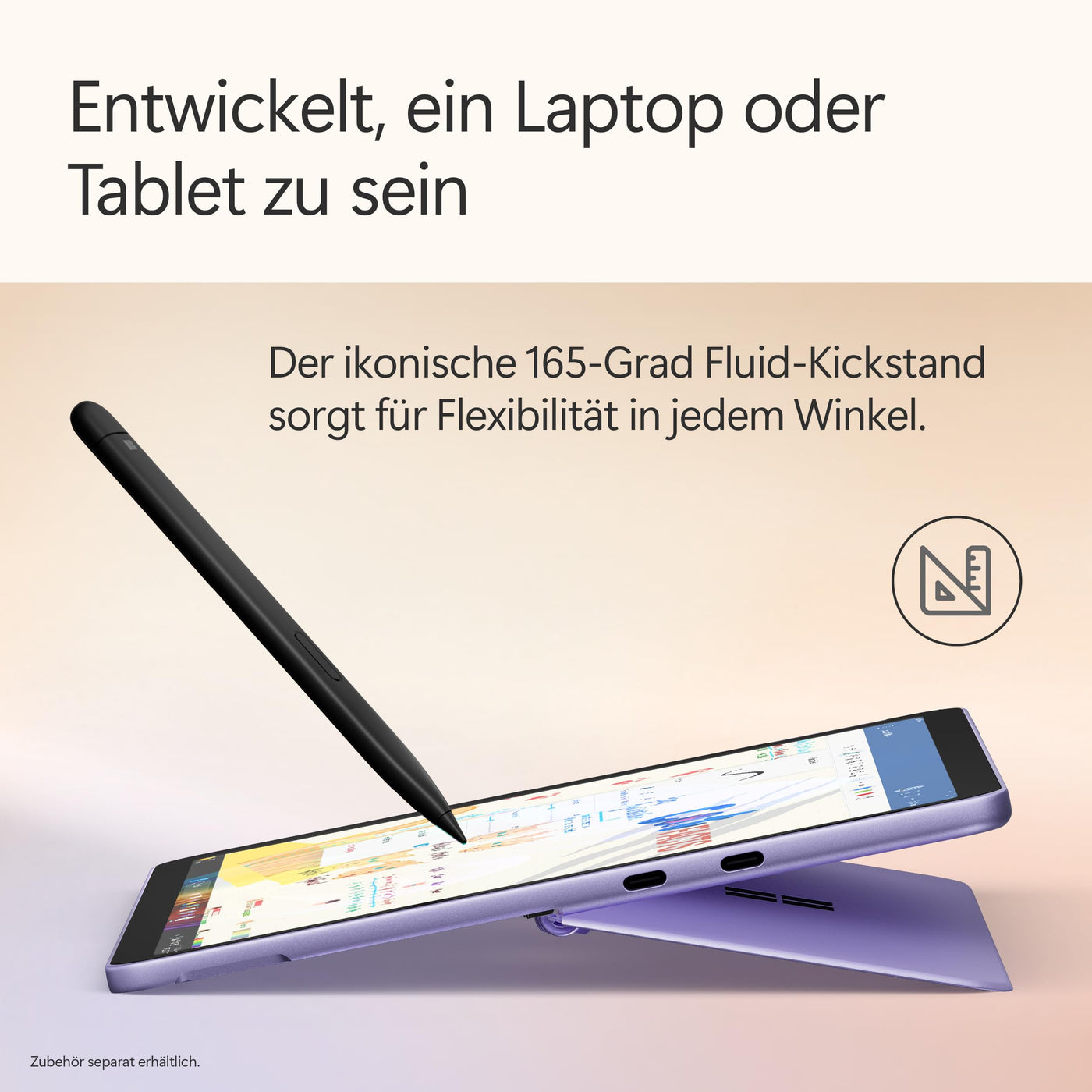 Microsoft Surface Pro | Copilot+ PC | 12” LCD Touchscreen | Snapdragon® X Plus | 16GB RAM | 512GB Speicher | Neuestes Modell | Violett