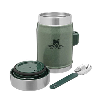 Stanley Classic Legendary Thermobehälter für Essen mit Göffel 400 ml - Hält 7 Stunden Heiß oder Kalt - Edelstahl Warmhaltebehälter Essen - BPA-Frei - Spülmaschinenfest - Hammertone Green