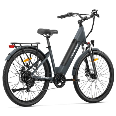 Foride Roamer 1 ST 27,5" E-Bike für Erwachsene, 7 Gang Elektrofahrrad mit Austauschbarem 36V 13Ah Akku, 250W Motor, 25 km/h und 100km Reichweite E-Bike Damen Herren für Städtische Pendler (Grau)