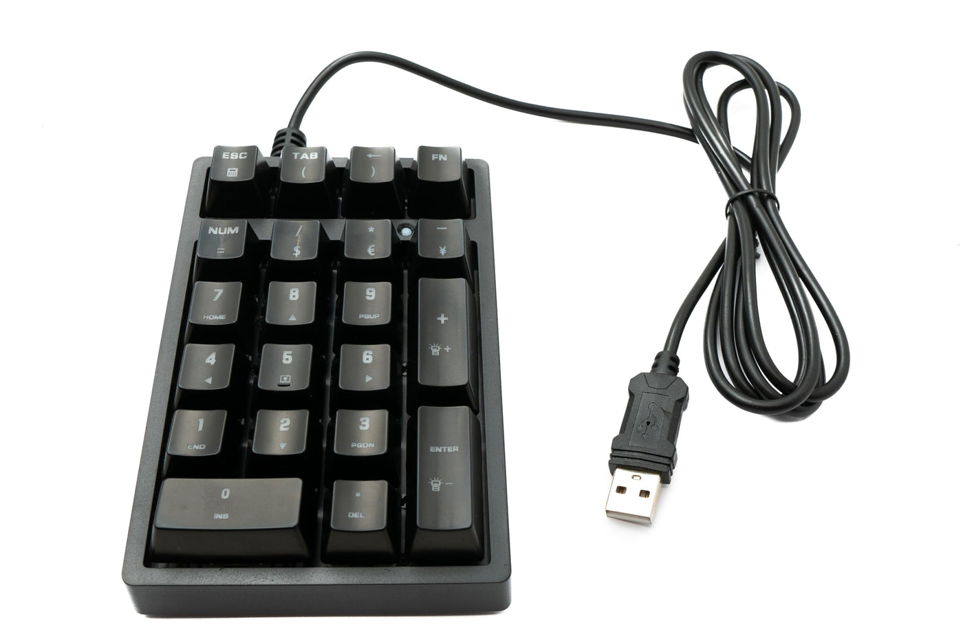 System-S Numpad Ziffernblock 21 Tasten USB 2.0 Typ A mechanische Tastatur mit LED RGB Backlight