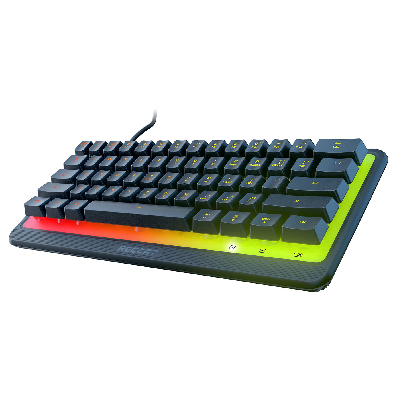 Roccat Magma Mini – 60% RGB-Gaming-Tastatur mit 5 programmierbaren Beleuchtungszonen, Membran-Tastenschalter, programmierbare Funktionsebenen, Anti-Ghosting, & Auslaufsicherheit, Schwarz