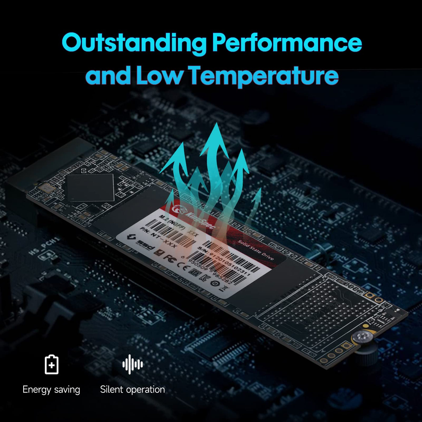 KingSpec 512GB M.2 SSD 2280, Interne Solid State Hard Drive-SATA iii 6Gb/s, M2 NGFF Disco Duro für Desktop Laptop (Lese-/Schreibgeschwindigkeit bis zu 580/520MB/s)