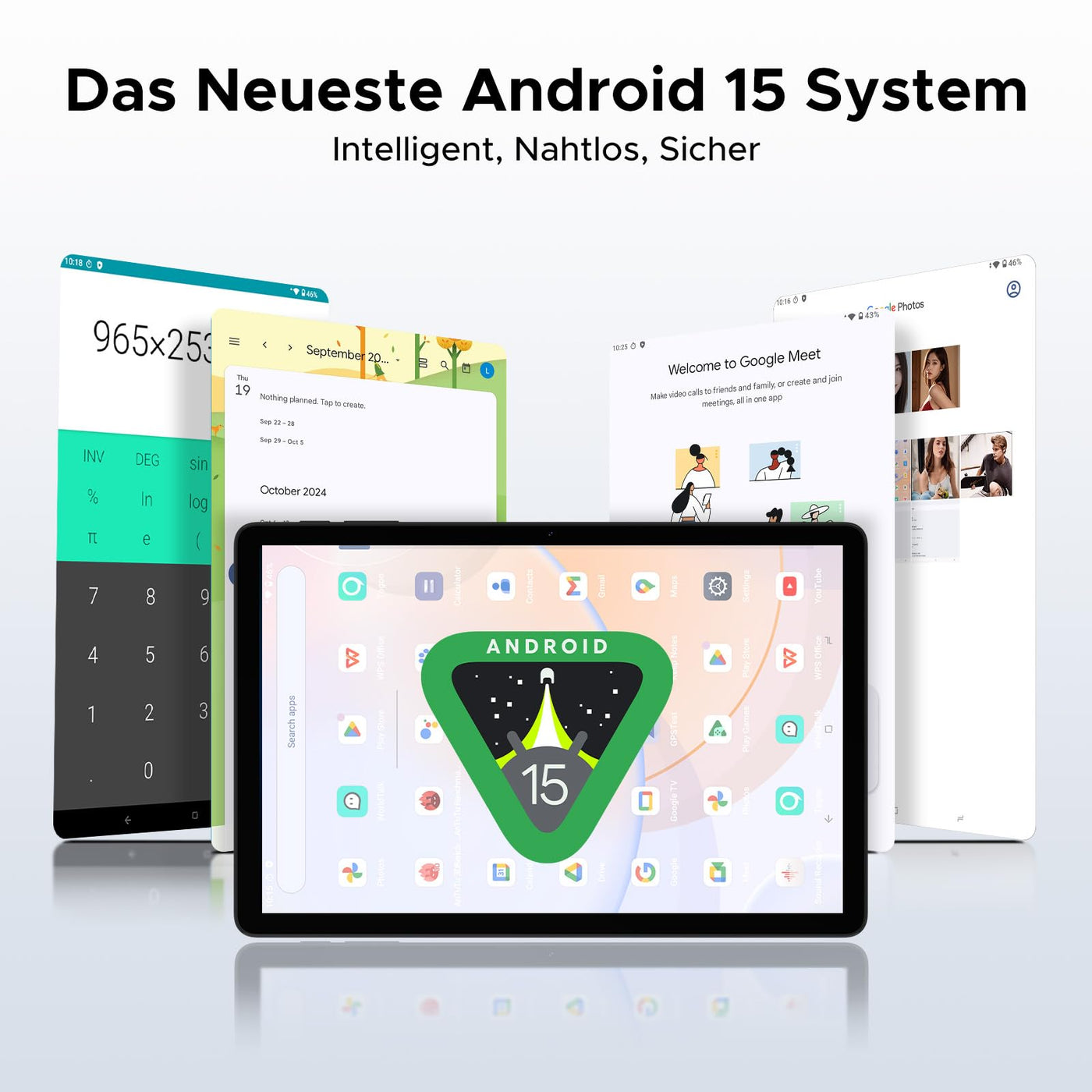 DOOGEE Tab A9+ Android 15 Tablet 11 Zoll, T7200 Octa Core 8580mAh, 20GB RAM+64GB ROM(TF 2TB), 90Hz, 13MP + 5MP Gaming Tablets mit Tastatur, Stift, Maus, Hülle, WiFi 5/WidevineL1/Face ID/OTG, Schwarz