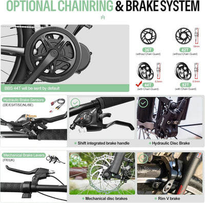 BAFANG Mittelmotor 48V 250W BBS01B Ebike Umbausatz mit 48V13Ah Unterrohr-Batterie und Multifunktions EKD01 Display, CAN Version G340 8fun Motor für BB68mm Mountainbike Rennrad Pendlerfahrrad DIY Kit