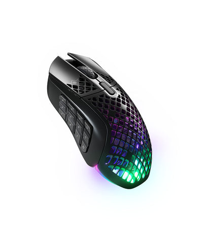 SteelSeries Aerox 9 Wireless - RGB Gaming-Mouse mit Öffnungen in der Oberfläche - Federleichtes, wasserabweisendes Design - 18 Tasten - Bluetooth/2,4 GHz – Optischer TrueMove Air-Sensor mit 18.000 DPI