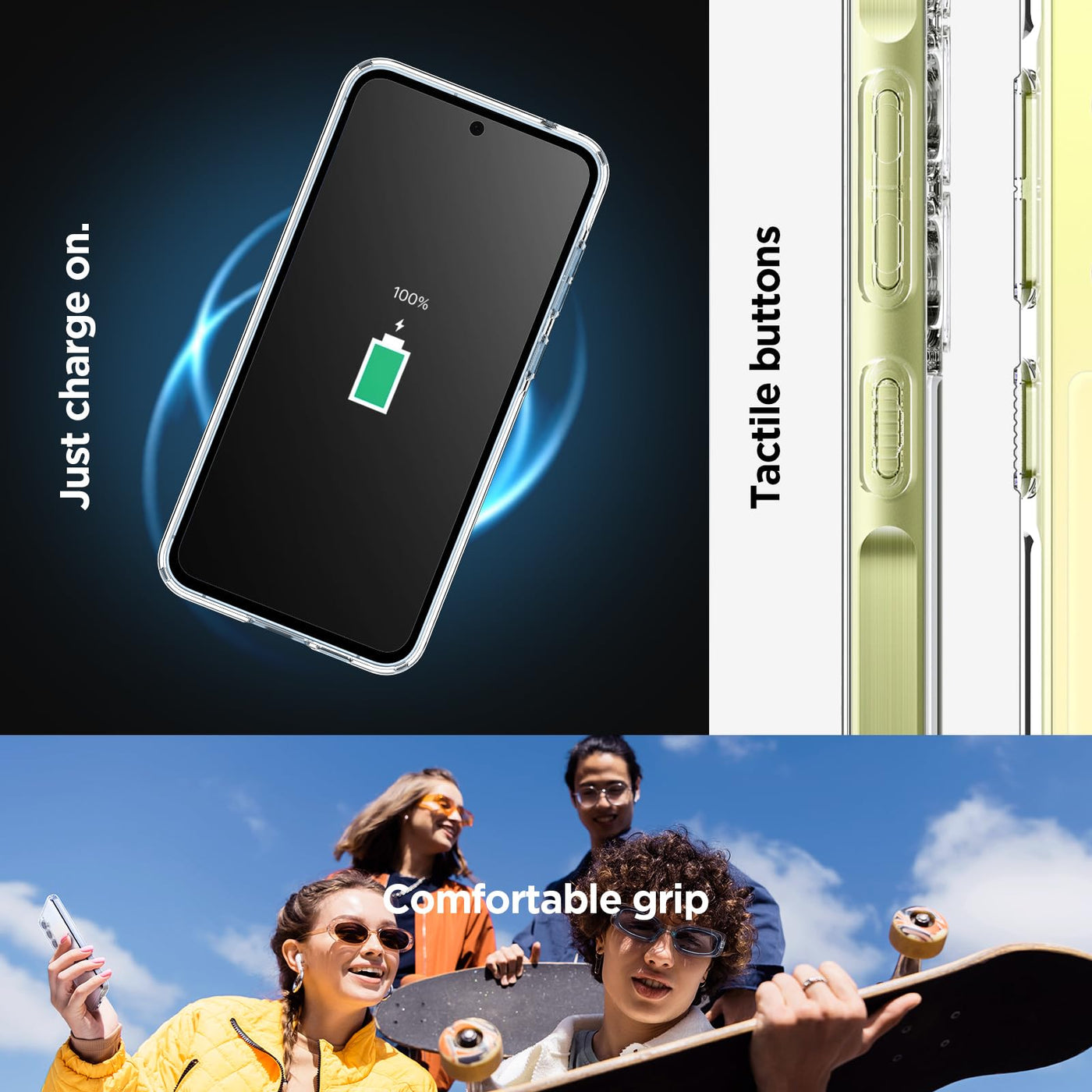 Spigen Ultra Hybrid Hülle Kompatibel mit Samsung Galaxy A55 5G -Crystal Clear