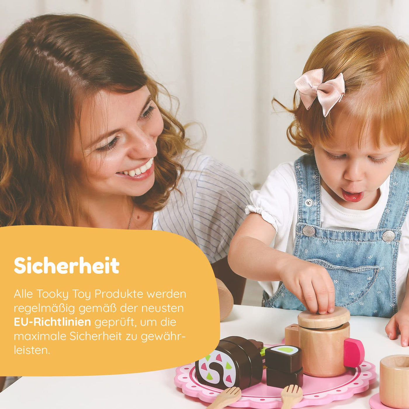 Tooky Toy Holz Jahresuhr für Kinder - Lernuhr - Kalenderuhr - Lerntaffel - Uhr, Wochentage, Monate, Jahreszeit, Wetter - Holzspielzeug - ca. 30 x 30 x 5 cm - ab 36 Monaten