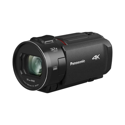 Panasonic HC-VX3E-K 4K-Camcorder, 4K-Video (25p), 25-mm-F1.8-Weitwinkelobjektiv, 24-facher optischer Zoom, Hybrid OIS+, HDR, Zoom-Mikrofon, Touchscreen, kreative Funktionen, Schwarz