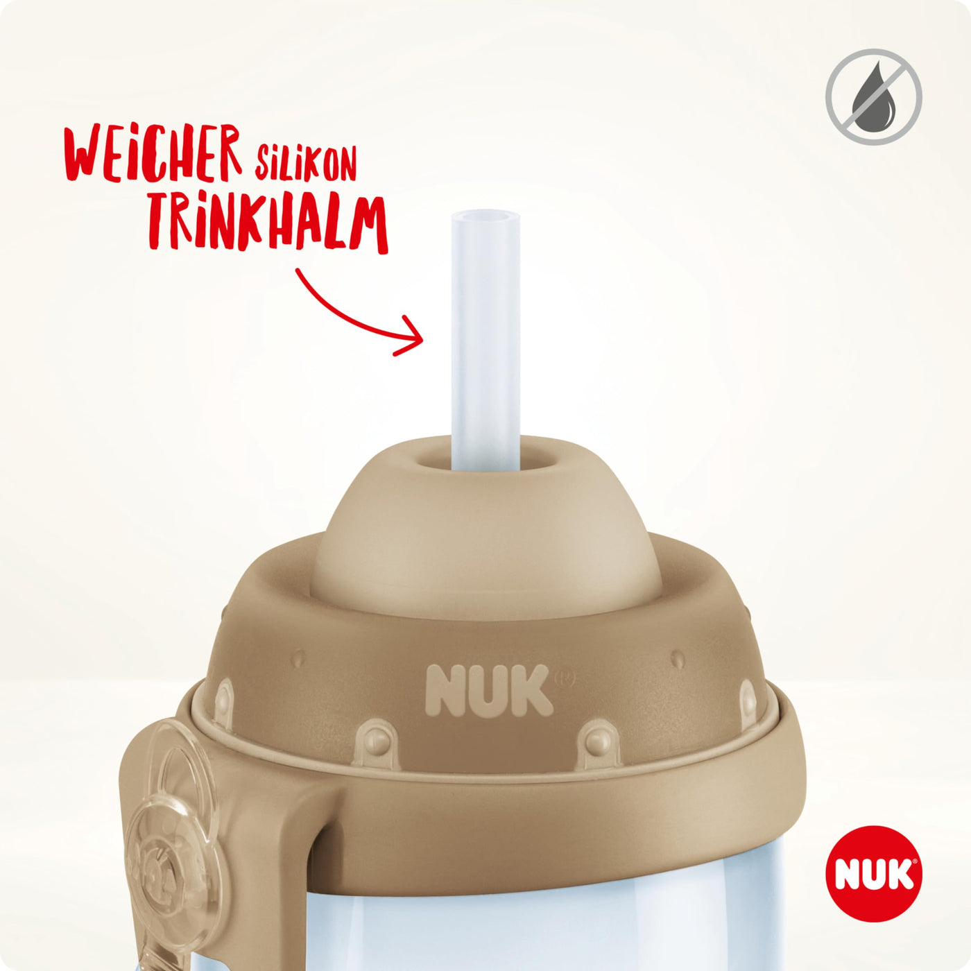 NUK First Choice+ Flexi Cup Trinklernflasche | ab 12 Monaten | auslaufsicher mit Trinkhalm | Clip und Schutzkappe | BPA-frei | 300 ml | Feuerwehrauto (blau)
