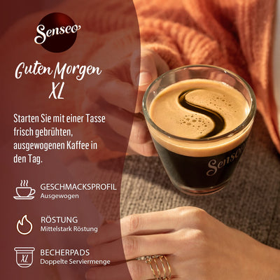 Senseo ® Pads Guten Morgen XL - Kaffee RA-zertifiziert - 5 Vorratspackungen x 20 Becherpads