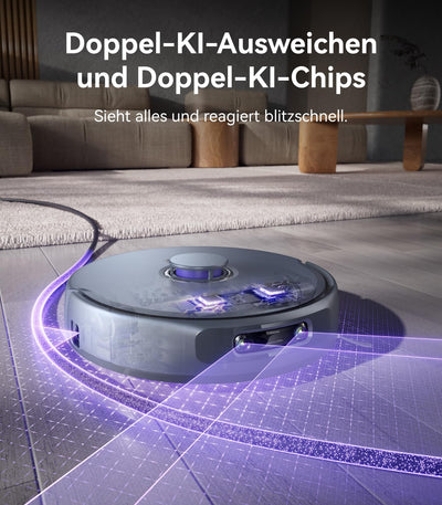 NARWAL Freo Z Ultra Saugroboter, Doppel-KI-Chips, Doppel-KI-Ausweichen KI-adaptivem Heißwasserwaschen von Mopps und Trocknen, 12.000 Pa Saugkraft, Zero Tangling Bürste 2.0, Intelligente APP-Steuerung
