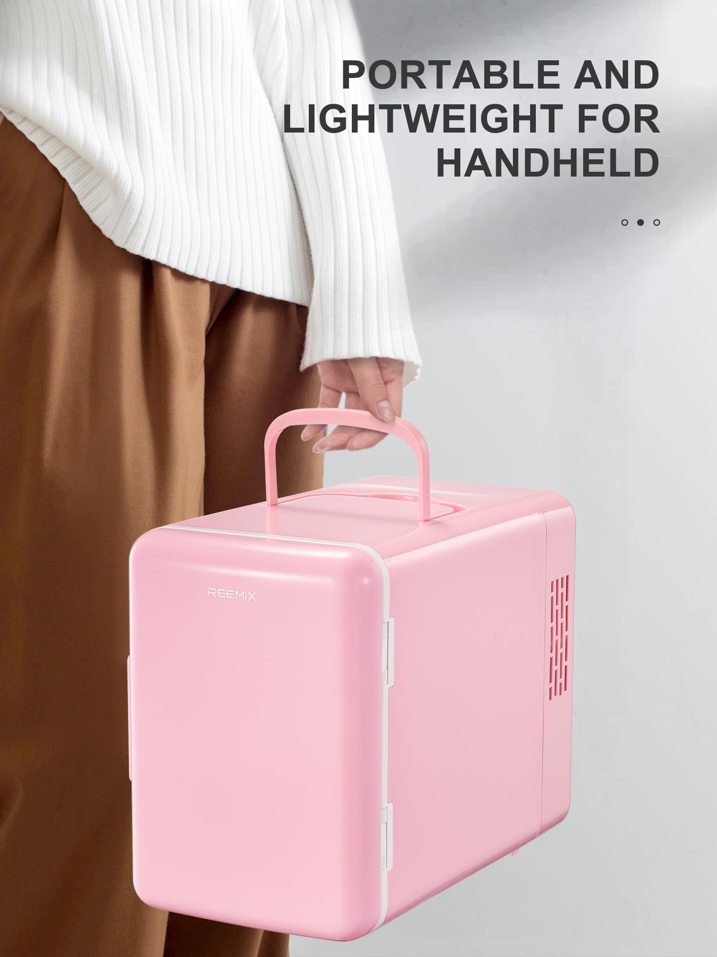 Mini-Kühlschrank, 6 Liter/9 Dosen, tragbarer Kühler und Wärmer persönlicher Kühlschrank für Hautpflege, Kosmetik, Getränke, Lebensmittel, ideal für Schlafzimmer, Büro, Auto, Freonfrei, Rosa (Ebenheit)