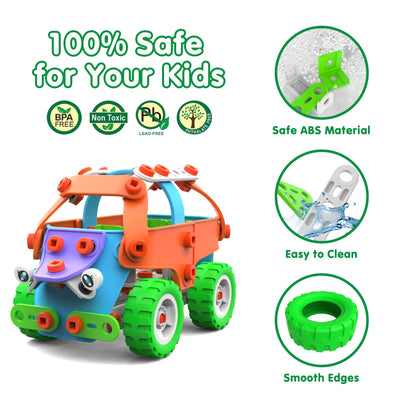 Konstruktionsspielzeug Set mit Werkzeugen,STEM Bauspielzeug für Kinder 4-8 Jahr,Bausteine Bauset für Jungen,Lernspiele Kreative Kinderspiele Kinderspielzeug Geschenk für 4 5 6 7 8 9 Jahre（10 Modelles）