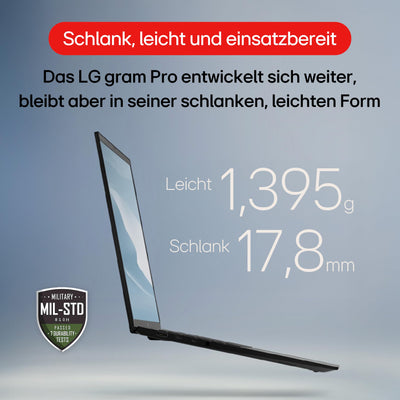 LG gram 17 Zoll Laptop - Intel Core Ultra 7 (16GB RAM, 1TB SSD, Intel Arc Graphics, Windows 11 Home, Bluetooth 5.3, 2xThunderbold 4) - Grau, 17Z90TL-G.AU79G