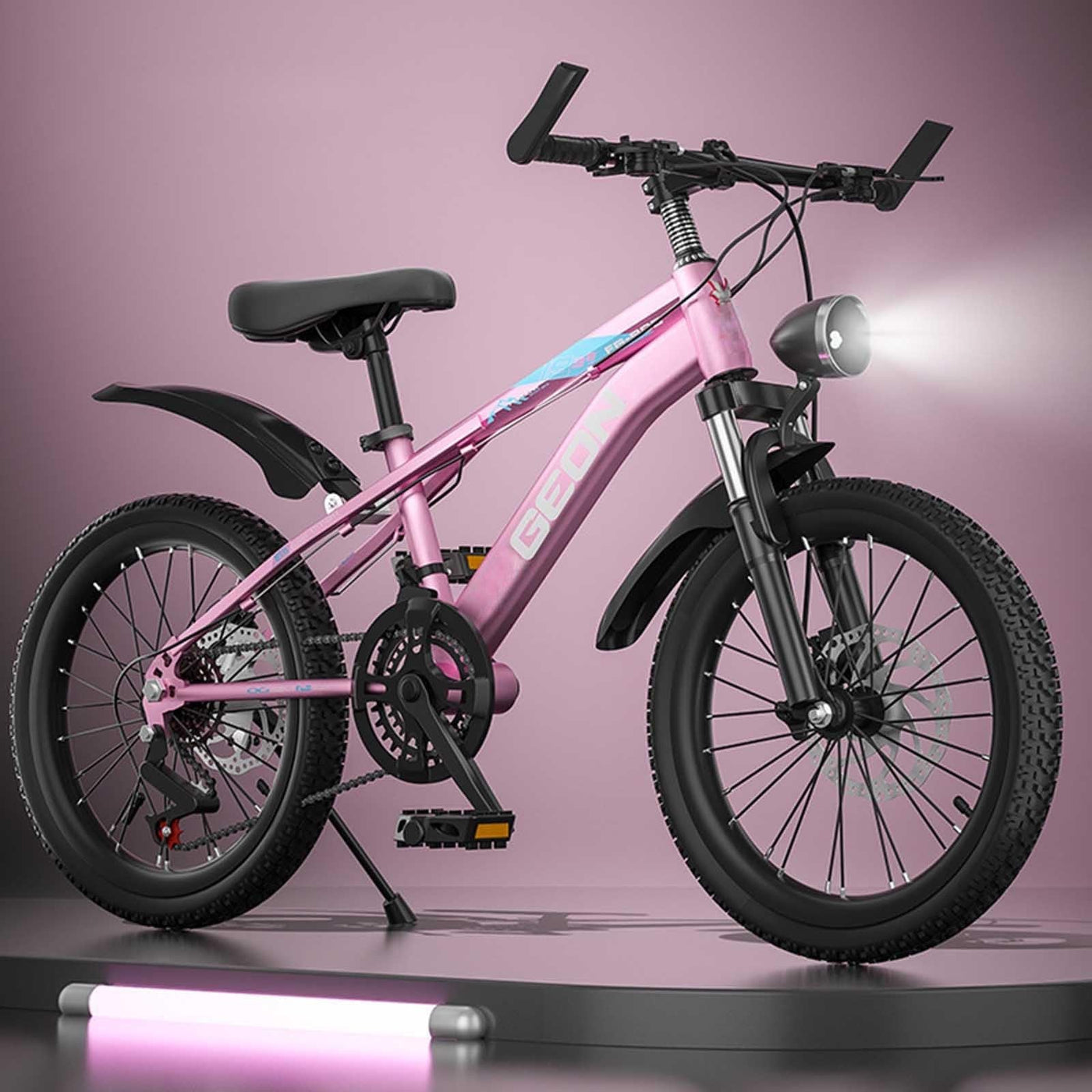 Cityfahrrad Mountainbike Kinderfahrrad 24 22 Zoll Stoßdämpfer Mit Gepäckträger und Frontlicht Geeignet für Jugendliche und Kinder C,24 inches