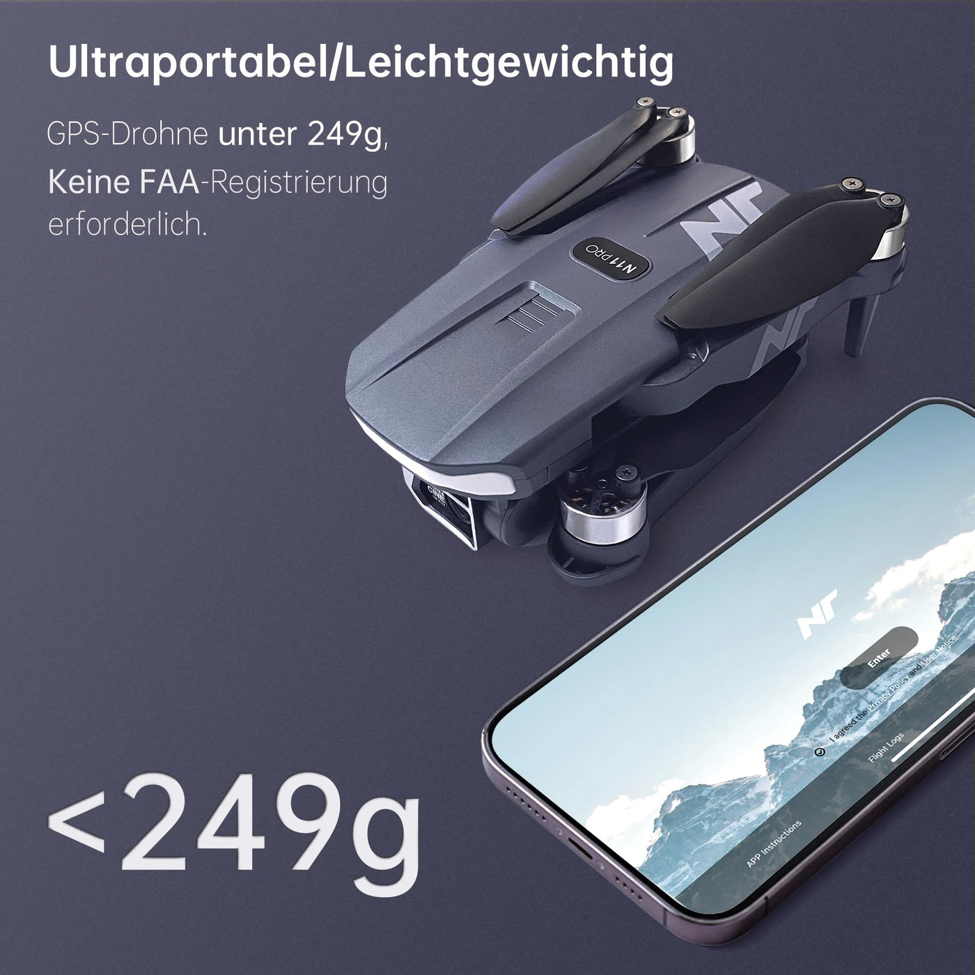 NAFYRE N11 PRO GPS Drohne mit Kamera für Erwachsene 4K UHD, 90 Min lange Flugzeit, lange Kontrollstrecke, Auto Rückkehr, Automatisches Folgen, bürstenloser Motor, 5G FPV RC Quadcopter für Anfänger