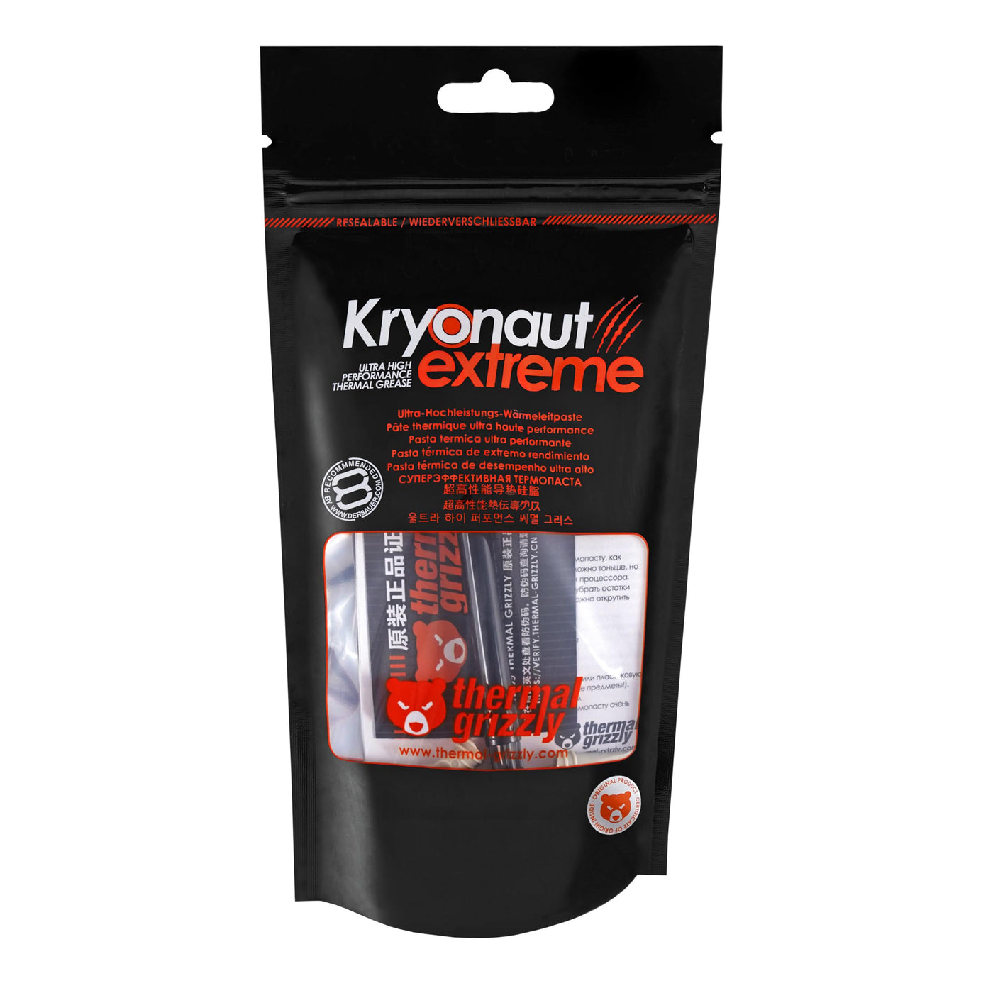 Thermal Grizzly - Kryonaut extreme - 2 Gramm - Extrem Hochleistungsfähige Wärmeleitpaste - Für Maximale Wärmeleitfähigkeit beim Overclocking von CPU/GPU/PS4/PS5/Xbox