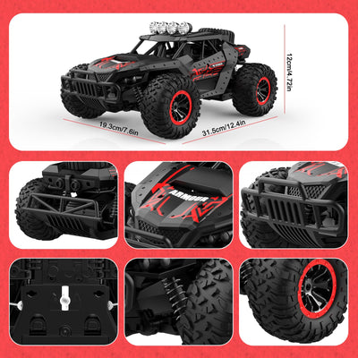 Ferngesteuertes Auto Offroad für Junge draußen mit 2-Akku 70 Minuten 1:16 Maßstab RC Buggy 25KM/H 2,4 GHZ Funkfernsteuerung Rennwagen Crawler Truck Geländewagen Car Spielzeug (klassisch)