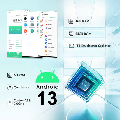 HOTWAV T5 MAX (2023) Android 13 Outdoor Handy, 6050mAh 4GB/64GB/1TB Erweiterbar 6.0 Zoll HD+ Display Outdoor Smartphone Ohne Vertrag Günstige, 13MP+5MP Dual SIM 4G Handy-Face ID/NFC/Fingerabdruck/IP68