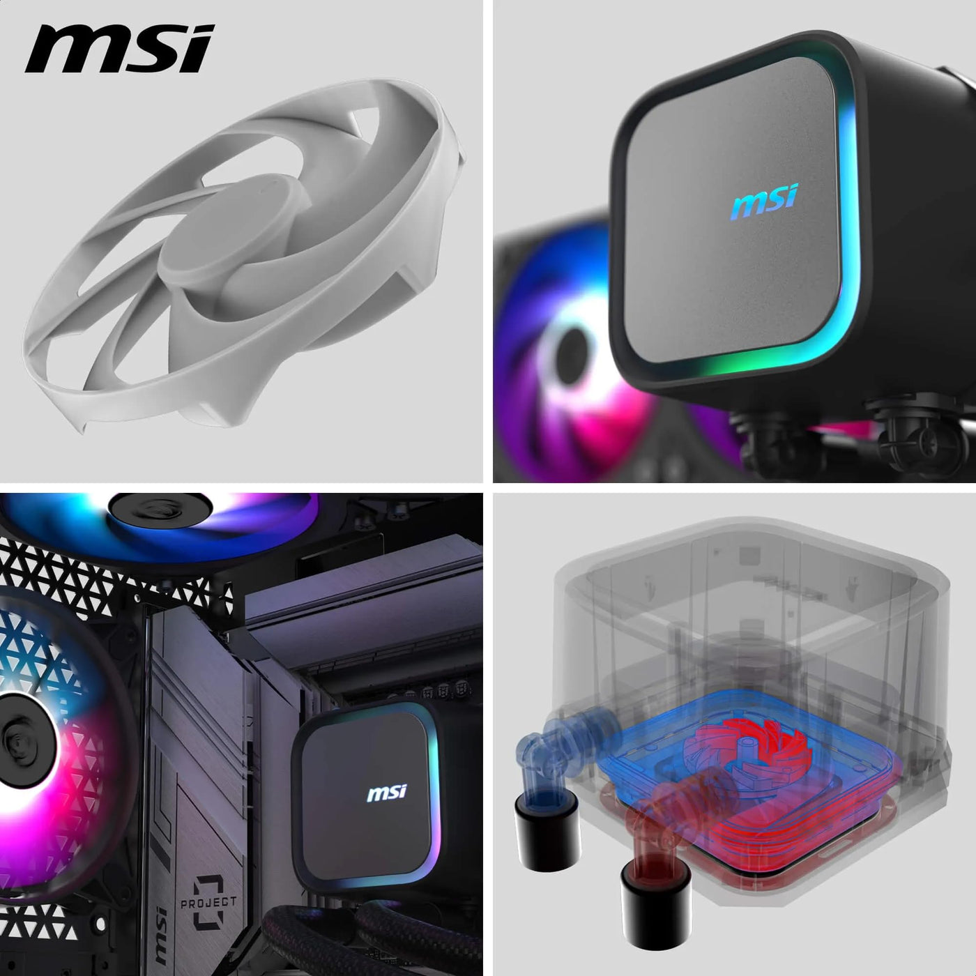 MSI MAG CORELIQUID A13 360 AIO CPU-Wasserskühler - Volle CPU-Abdeckung, verbessertes Wasserkanal-Design, CycloBlade 7, Split-Flow Radiator, Rifle-Lager
