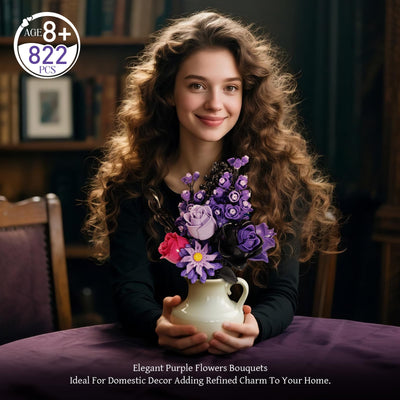 Ideas Halloween Blumen Rosen Spielzeug Klemmbausteine Bausteinen，Kompatibel Mit Lego Flowers Geschenk für Erwachsene Frauen Mädchen Home Deko für Geburtstag, Muttertag, Weihnachten 8-16+（822PSC）