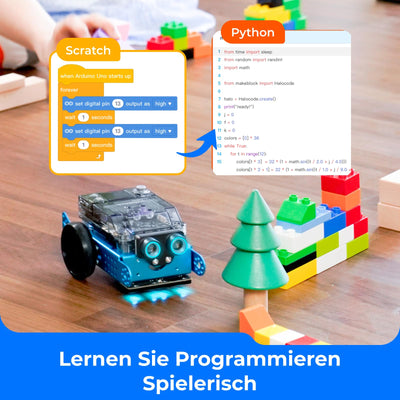 Makeblock mBot 2 Programmierbarer Roboter für Kinder, AI Roboter Spielzeug mit WiFi Fernbedienung, mit Scratch und Python Kompatibles, Intelligent STEM Bausatz Geschenk für Kinder ab 8 Jahren