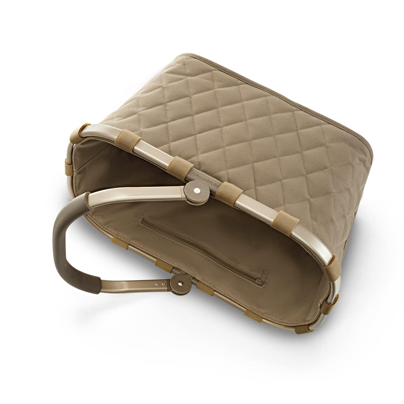 reisenthel carrybag frame rhombus olive – Stabiler Einkaufskorb mit viel Stauraum und praktischer Innentasche – Elegantes und wasserabweisendes Design