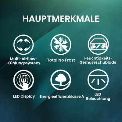 Hisense RB440N4ACA Kühl-Gefrier-Kombination/Höhe 201 cm/Kühlen 178 L/Gefrieren 98 L/LED Beleuchtung, Edelstahl