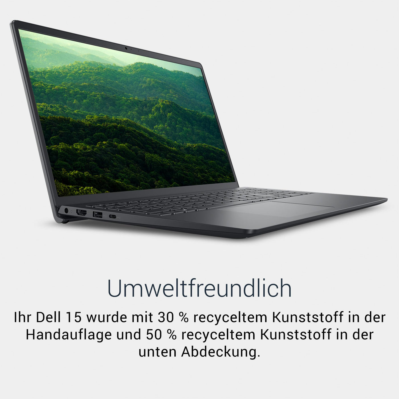 Dell 15 Laptop DC15250 15,6" FHD (1920 x 1080) 120Hz, Intel Core i5-1334U, Intel UHD Grafik, 16GB DDR4 RAM, 512GB SSD, Windows 11 Home, QWERTZ-Tastatur – Schwarz