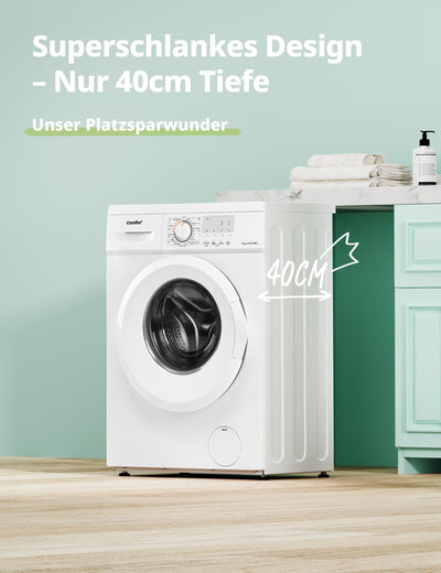 Comfee CFEW70-124 Waschmaschine / 7KG / Slim Line / D / 1200 U/min / Trommelreinigung / 15min-30min-45min Schnellwaschgang