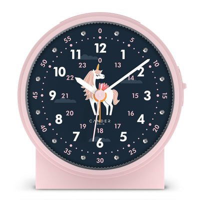 Cander Berlin MNU 1209 M Kinderwecker lautlos Einhorn Licht Snooze Beleuchtung analog Jungen Mädchen Kinderzimmer Wecker Kinder
