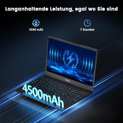 Azeyou 15,6" FHD IPS Laptop für Beruf und Studium, AMD Ryzen 3 3200U Prozessor, 16 GB RAM, 512 GB SSD, 5G WiFi, Bluetooth 5.0, Win 11 Pro, HDMI, USB-C, SD-Kartenleser, Ziffernblock, Webcam, QWERTZ
