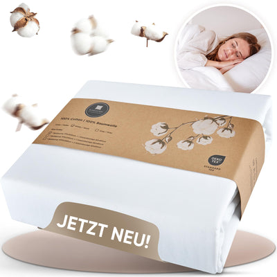 Rosentahl Baumwoll-Bettwäsche-Set atmungsaktiv Deckenbezug & Kissenbezug - Allergikerfreundlich, sorgt für erholsamen Schlaf ohne Hautirritationen - Bettbezug, Bettdeckenbezug,(Weiß, 200x220cm) 3tlg