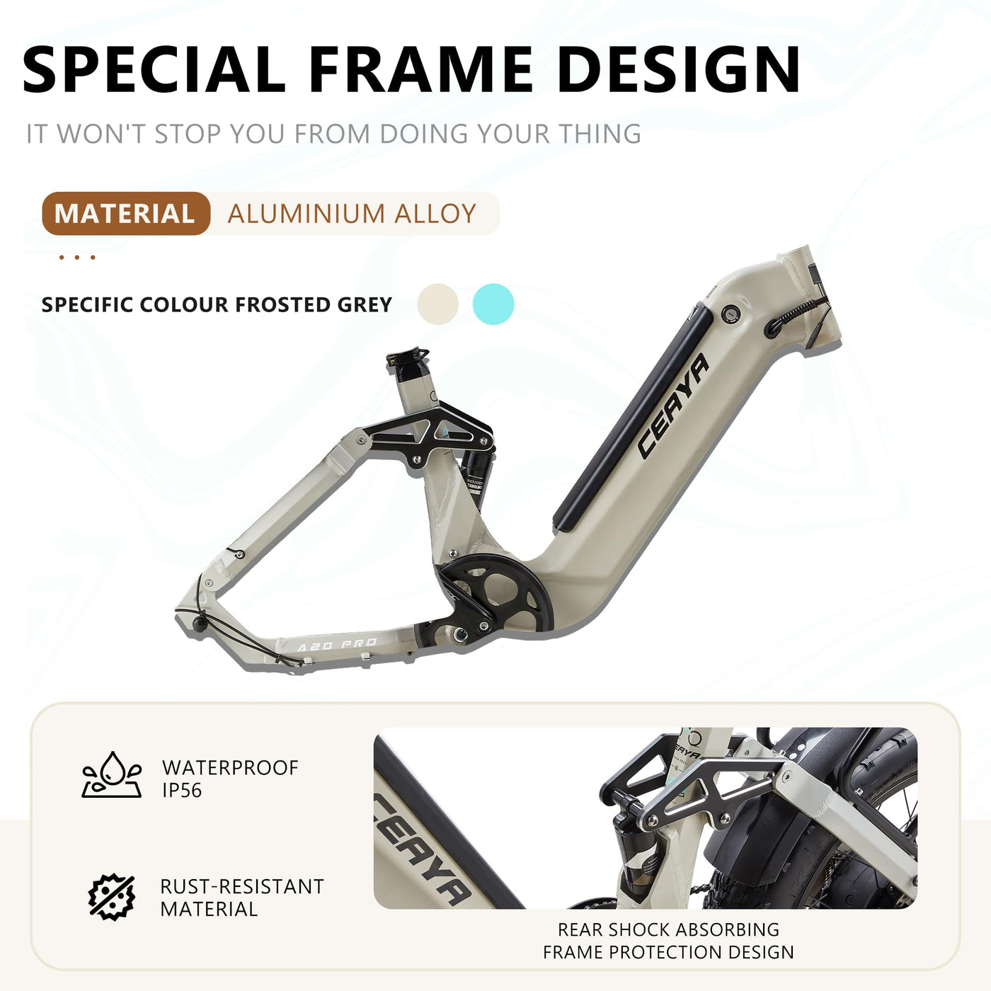 CEAYA Ebike Herren Damen Elektrofahrrad A20 PRO E-Bike Mountianbike 20 Zoll mit 48V20AH,7 Gang,Doppel federung Doppelscheibenbremse,Fat e Bike