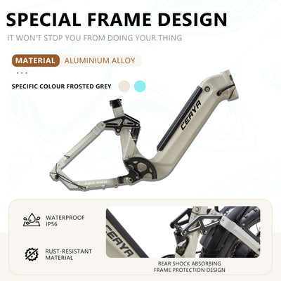 CEAYA Ebike Herren Damen Elektrofahrrad A20 PRO E-Bike Mountianbike 20 Zoll mit 48V20AH,7 Gang,Doppel federung Doppelscheibenbremse,Fat e Bike