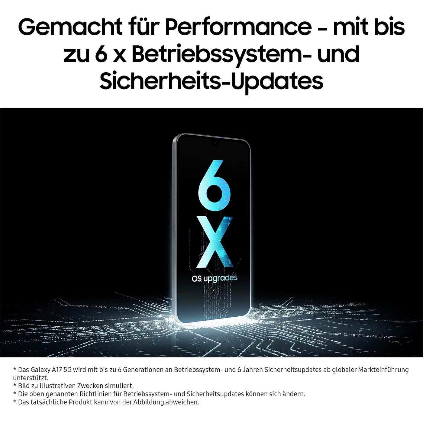 Samsung Galaxy A17 5G AI Smartphone, KI-Handy mit Android, Dünner 7,5-mm-Rahmen, 50-MP-Kamera, 128 GB Speicher, 4 GB RAM, 5.000-mAh-Akku, Gray, 2,5 Jahre Herstellergarantie [Exklusiv auf Amazon]