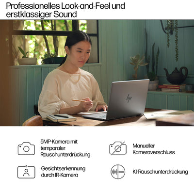 HP Envy x360 2-in-1 Convertible Laptop | AMD Ryzen 5 8640HS | KI optimiert | 14" 2.8K OLED Touch Display | 16GB RAM | 512GB SSD | ‎AMD Radeon Graphics | QWERTZ | Copilot Key | Windows 11 Home | Silber