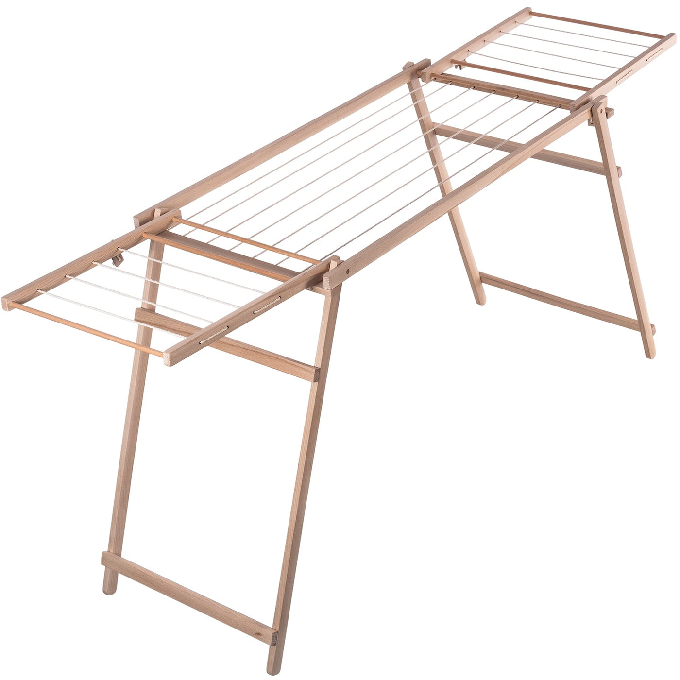 KADAX Holzwäscheständer, 177 cm Trockenlänge, klappbarer Standtrockner, Wäschehalter aus Holz, Wäschetrockner, Flügelwäscheständer, Faltwäscheständer (H: 80 cm, Braun)