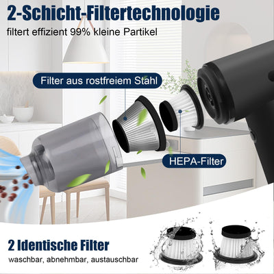 TENGWUDZ Handstaubsauger Kabellos,7000PA Akku Handstaubsauger,120W Mini Autostaubsauger 3 in1 Auto Kabello Handstaubsauge Staubsauger Gebläse (Black)