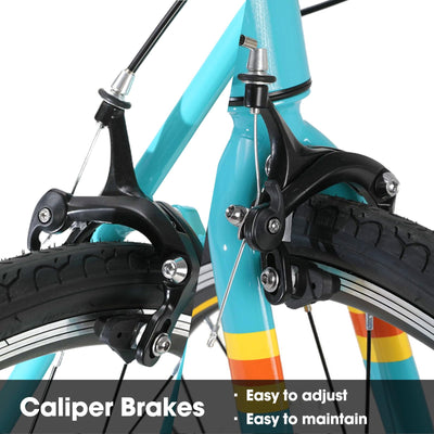 Hiland 28 Zoll Rennrad 14 Gang, Aluminium Rahmen 700c Rennrad, 530mm Rahmen City Pendler Fahrrad für Männer Frauen Grün