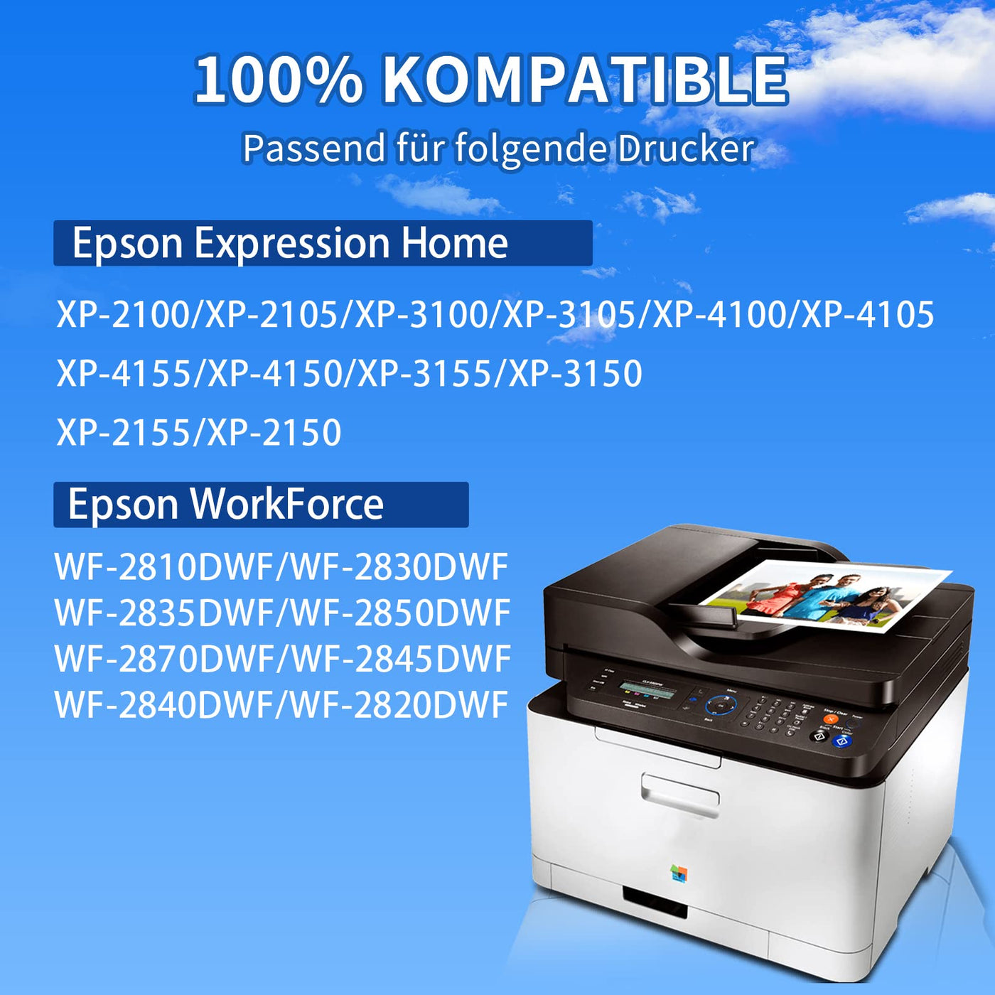 MIUYEER 603XL 603 XL patronen kompatibel für EPSON 603XL passend für Expression Home XP-4100/4105/3100/2100/2105/3150/2150 Workforce WF-2830DWF/2850DWF/2810DWF/2870DWF/2845DWF /2840DWF (3BK/3C/3M/3Y)