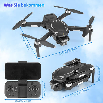 Drohne mit Kamera HD 4K,RC Faltbare FPV WiFi Live Ãœbertragung Drohne für Kinder Anfänger,2 Akku Lange Flugzeit,Headless Modus,Flugbahnflug,Hindernisvermeidung,One Key Start/Landen,Headless Modus