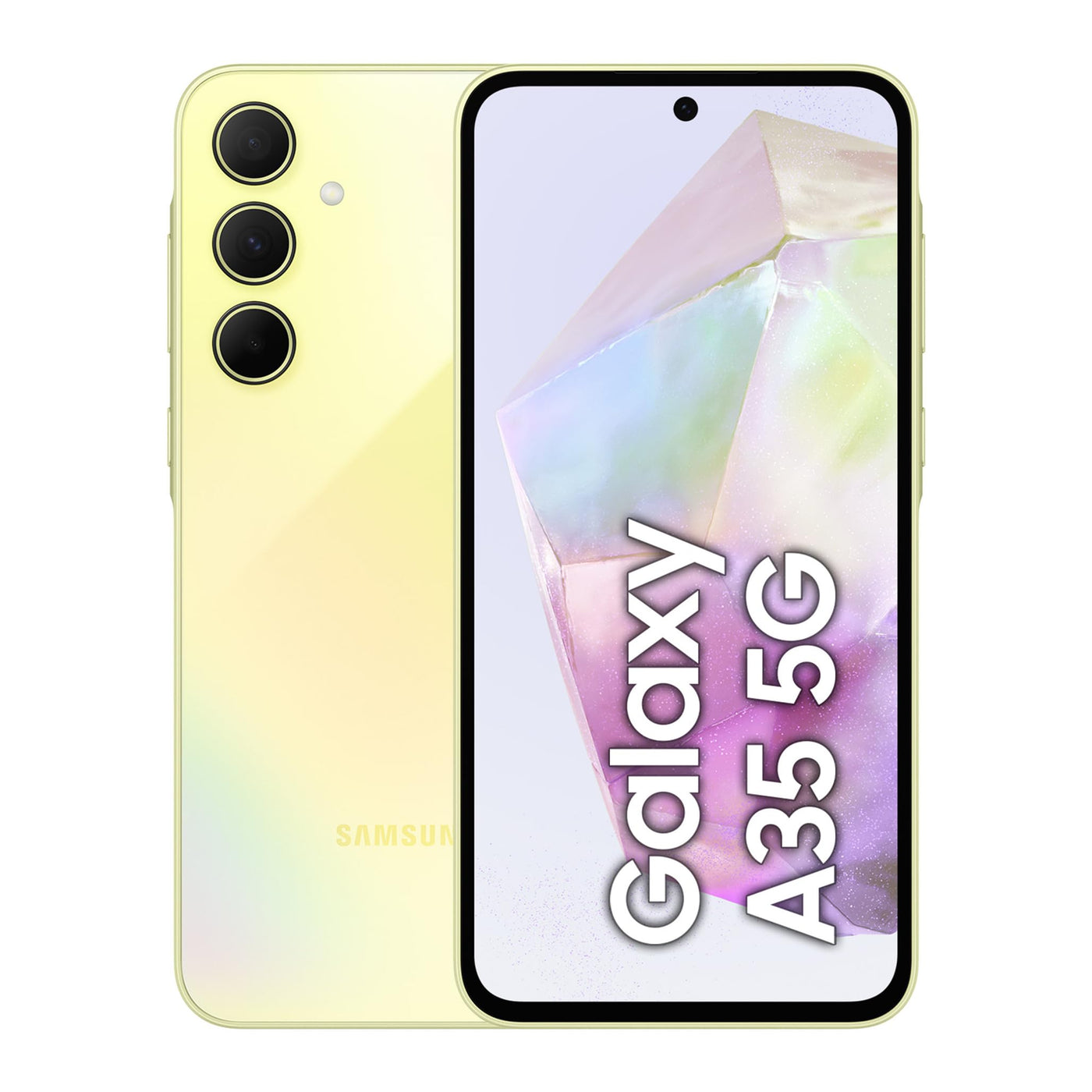 Samsung Galaxy A35 5G Smartphone, Android-Handy ohne Vertrag, 256 GB / 8 GB RAM, 2 Tage Akkulaufzeit, 50-MP-Kamera, Awesome Lemon, 2,5 Jahre Herstellergarantie