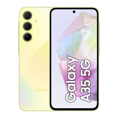 Samsung Galaxy A35 5G Smartphone, Android-Handy ohne Vertrag, 256 GB / 8 GB RAM, 2 Tage Akkulaufzeit, 50-MP-Kamera, Awesome Lemon, 2,5 Jahre Herstellergarantie